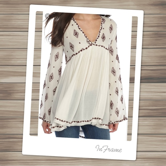 Free People Dresses & Skirts - Free People Ivory Diamond Embroidered Dress